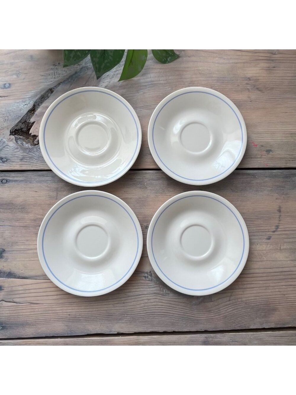 Corelle  by Corning Vintage Needlepoint Saucers 80s Cottagecore